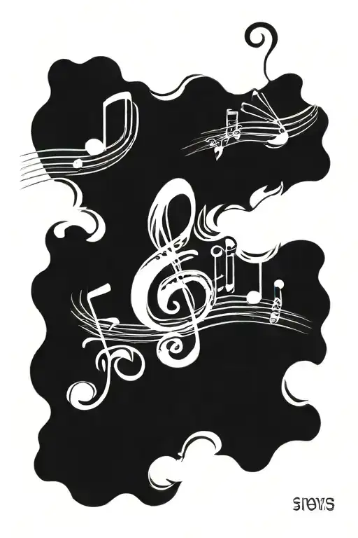 Music Note With Infinity Symbol And 4X Sons