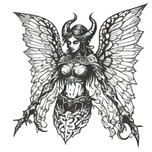 Winged Female Demon Siloutte