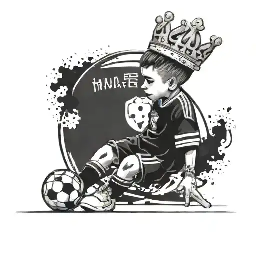Something With A Kid Wearing A Baggy Soccer Jersey With A Crown That Doesn't Fit