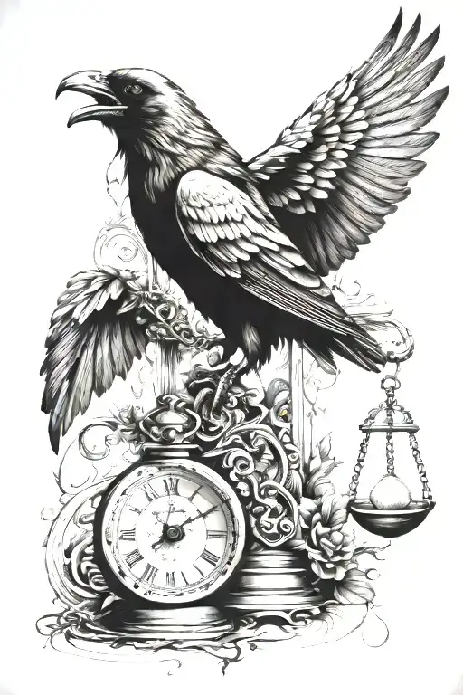 Mix A Crow An Hourglass A Cross And Death