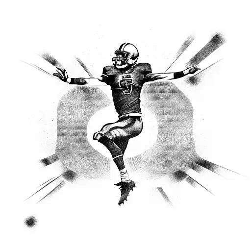 Combine A Football And A Running Shoe In A Dynamic Pose