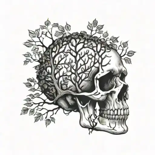Skull With Trees Growing
