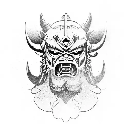 Oni Mask With Samurai