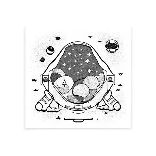 Astronaut Floating In Space With The Aries And Taurus Constellations Surrounding Them