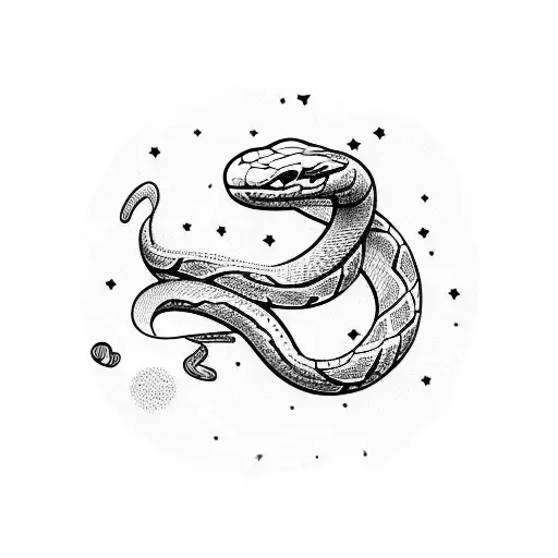 Snake With Stars And Lines