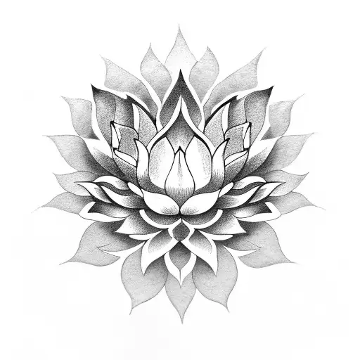 Lotus Flower With A Sacred Mantra