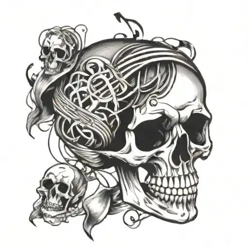 Skull And Music Notes Coming
