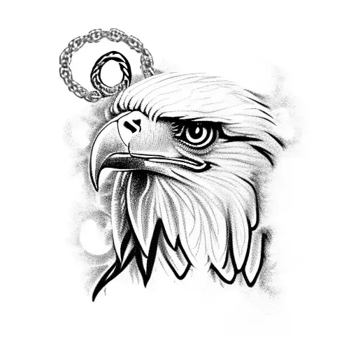 A Majestic Eagle Perched On A Chain With Musical Notes Intertwined