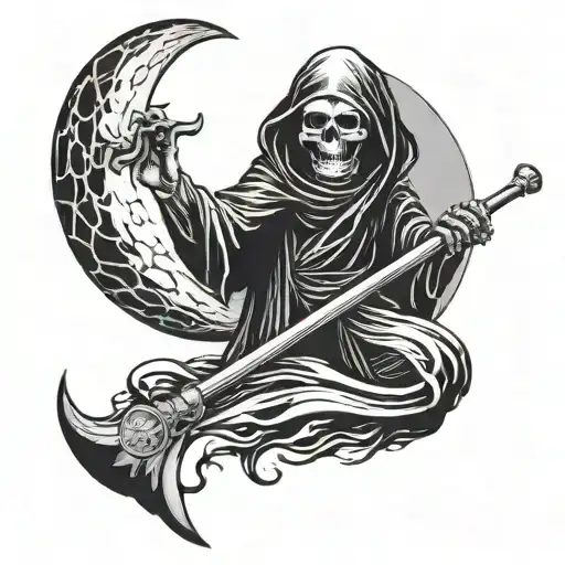 Grim Reaper With Moon