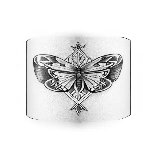 Butterflies Making A Bracelet With A Cross Hanging