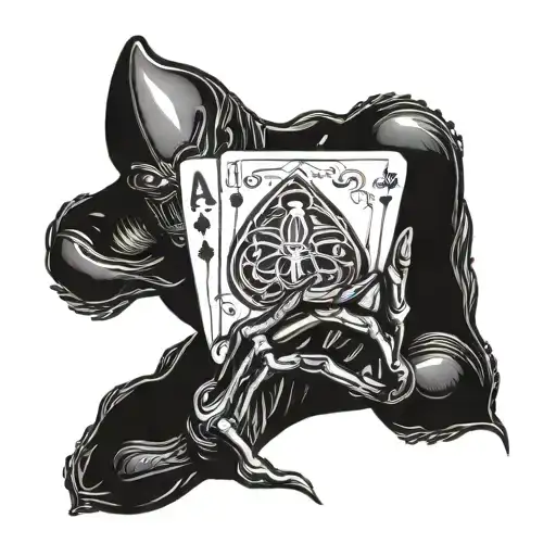 Alien Holding A Playing Card