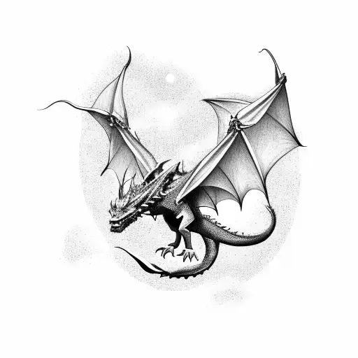 A Dragon Soaring Through The Cosmos Tattoo