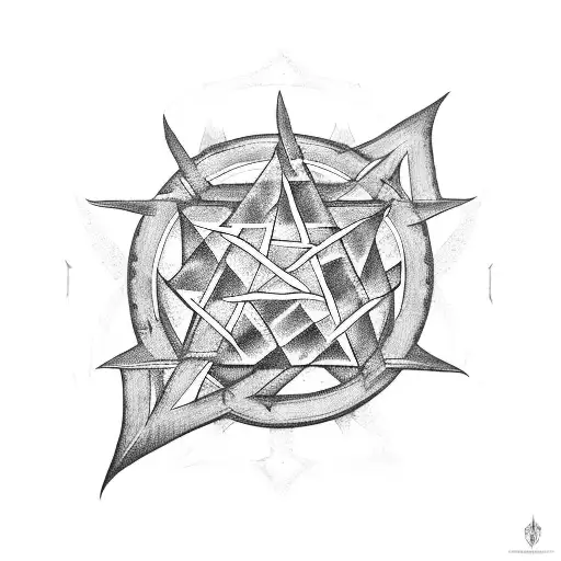 Gothic Scarring With Pentagram Forarm