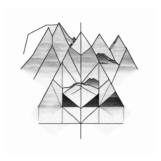 Architectural Blueprint Of A Mountain Range