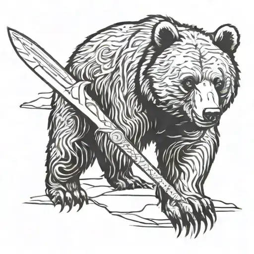 Bear With Knife
