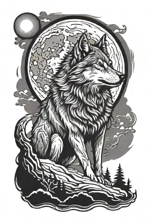 Wolf Howling At The Moon