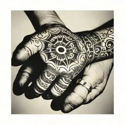 Hand Of Father And Mother