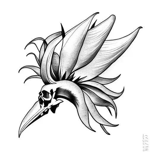 Bird Of Paradise With Skull