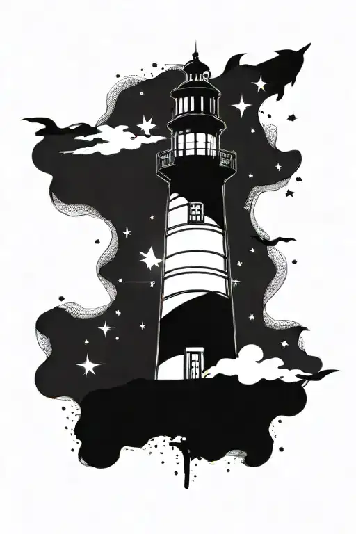 Lighthouse And Stars