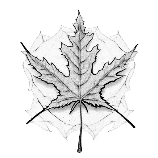 A Map With A Oak Leaf