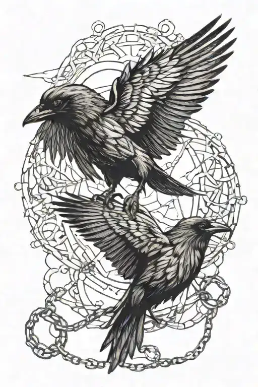 Raven Breaking Chains And Flying Away