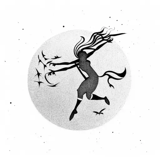 A Silhouette Of A Dancer Leaping Over A Cricket Field