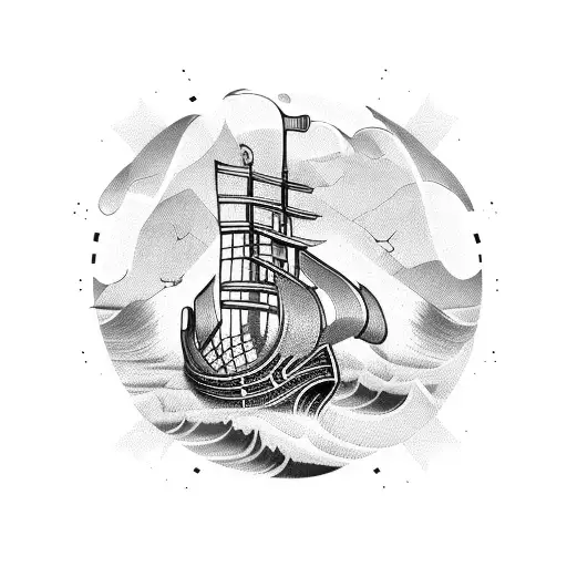 Viking Ship Sailing Through A Sea Of Money