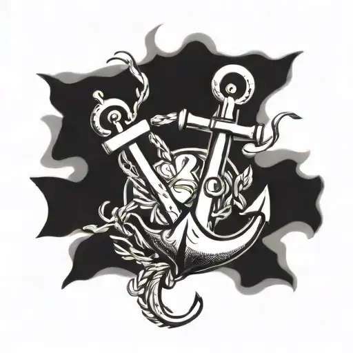 An Anchor Tattoo Mixed With A Cross With The Names Faith Vertical And Chasing Horizontal