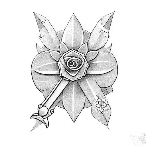 Sword With Flowers Wrapped Around It