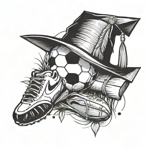 Incorporate A Football And A Graduation Cap To Symbolize The Balance Between Sports And Academics