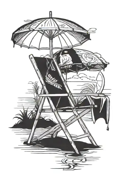 Beach Chair And Umbrella