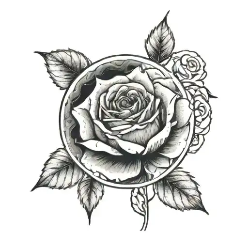 Full Moon With A Rose