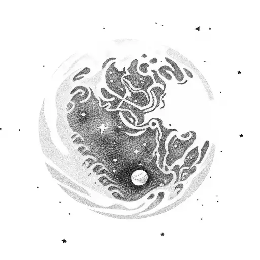 Saturn Pluto The Moon And Stars