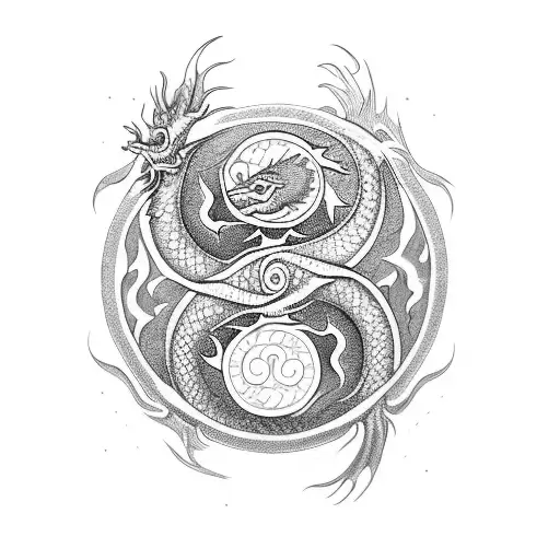 Dragon Holding Yin Yang