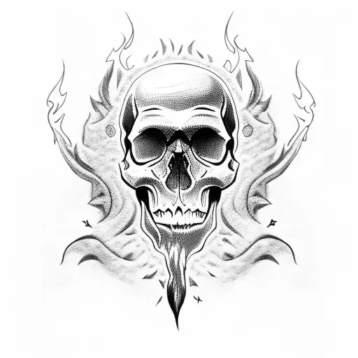 Skull With Fire
