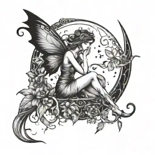 Fairy Sitting In A Crescent Moon