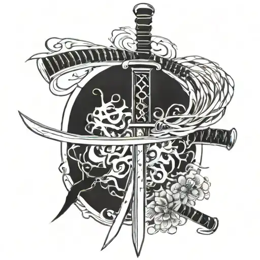 Katana Sword With Japanese Words