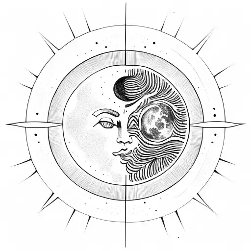 Moon And Sun And Stars Round