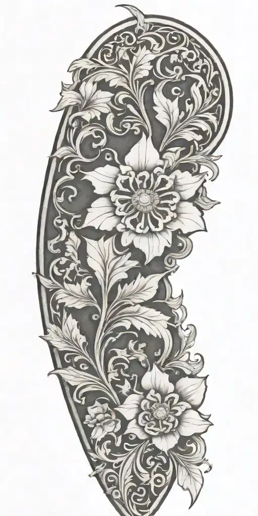 Incorporate Leather Tooling Patterns Into A Filagree Tattoo Design