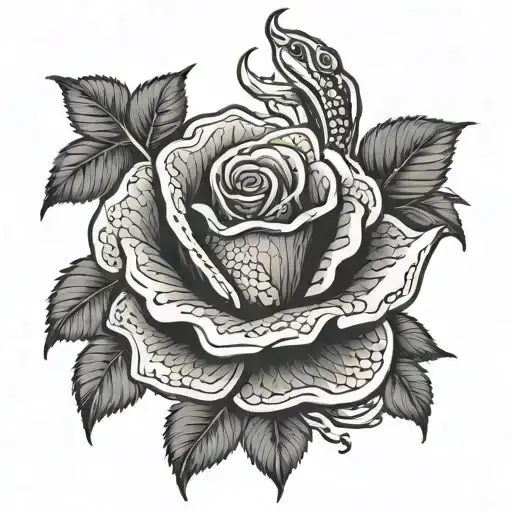 Snake Inside A Rose