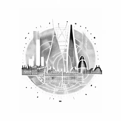 A London Skyline With African Wildlife Silhouettes