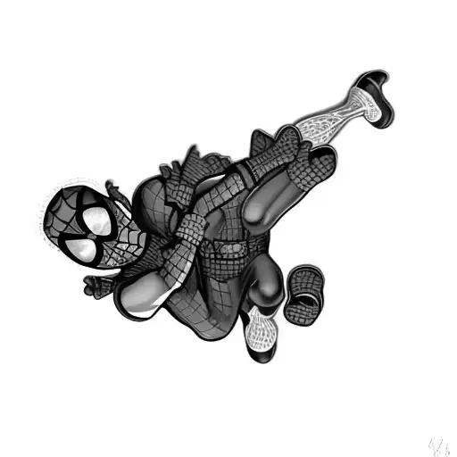 Two Children Dressed As Spiderman