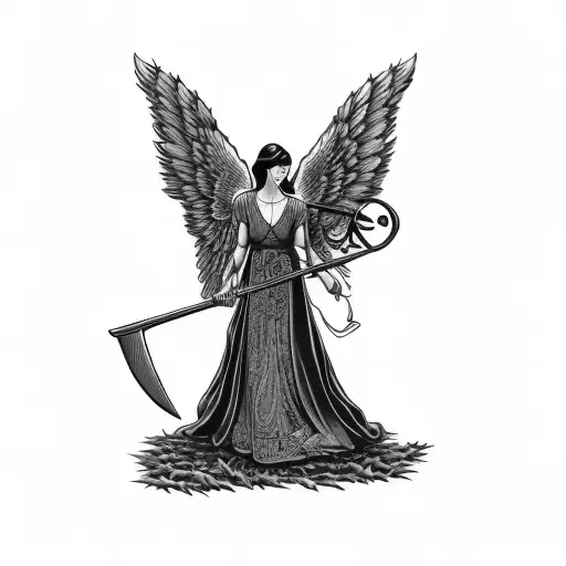 An Angel Holding A Scythe