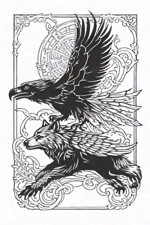 Wolf And Eagle