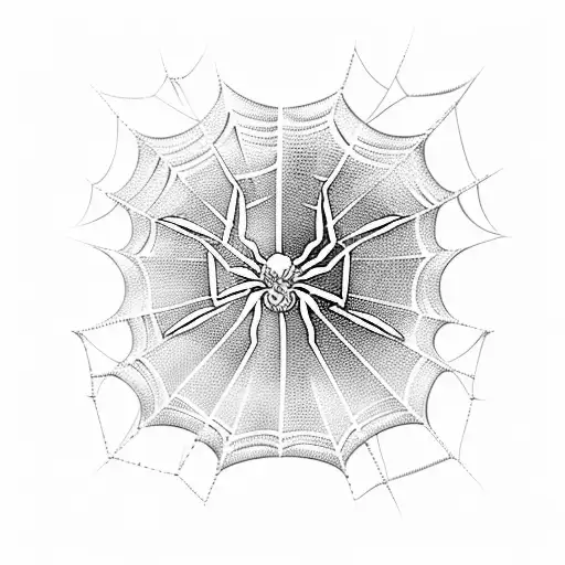 Spider Web With Intricate Knife Designs