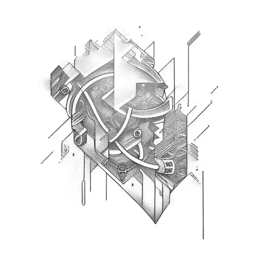 Abstract Cybernetic Full Arm Sleeve