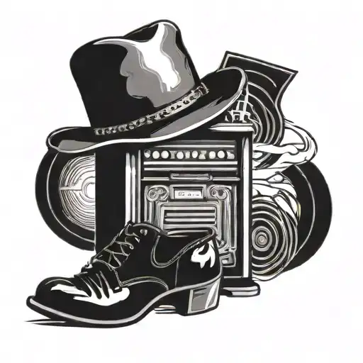 Juke Box And Cowboy Hat Sitting