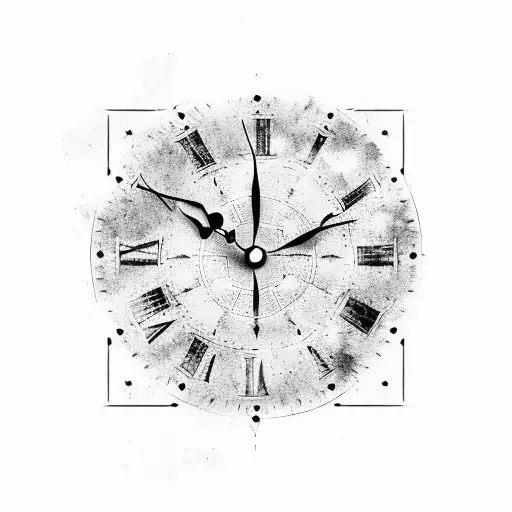 Antique Clock With Roman Numerals