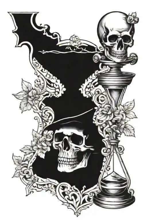 Skull Hourglass Life And Death
