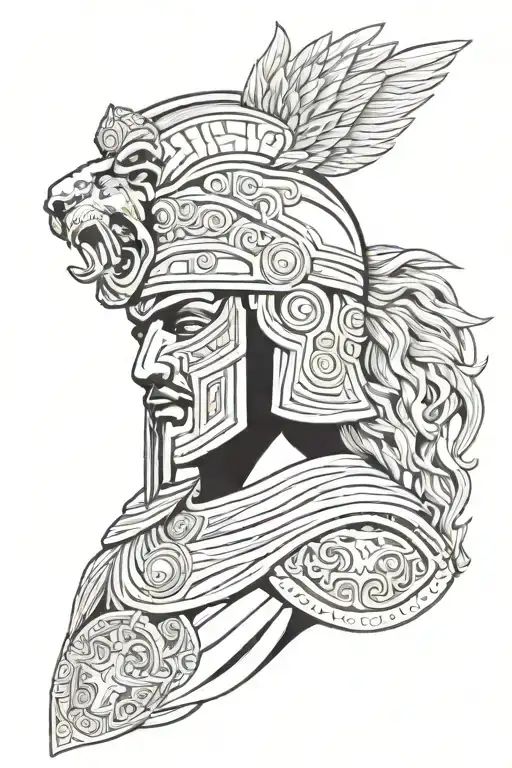 Greek Soldier With Lion Mask